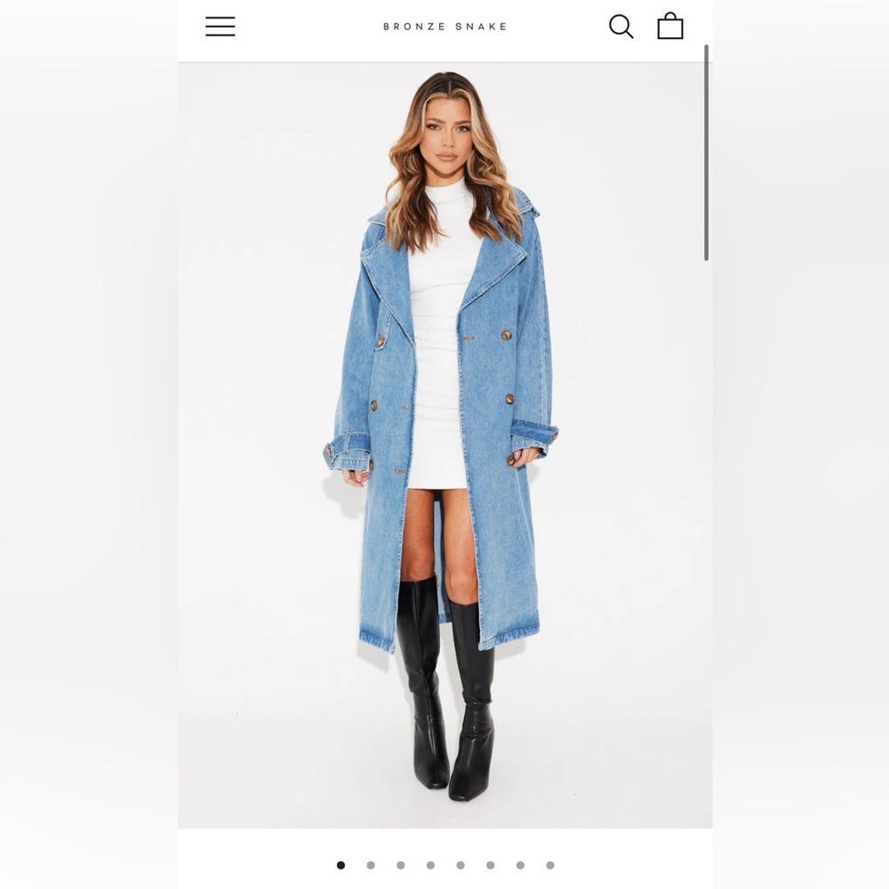 NWT BRONZESNAKE ASHLEY TRENCH COAT BLUE DENIM - Sold Out Online - Size S